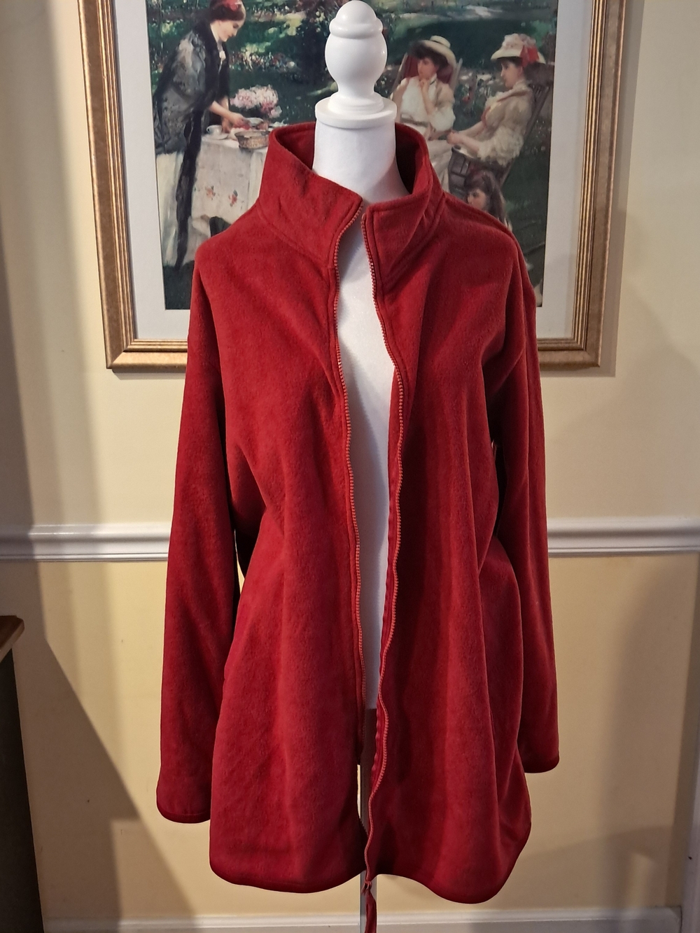 Zoey & Beth Plus Women's Red Zip-Front Fleece Jacket Size 1X